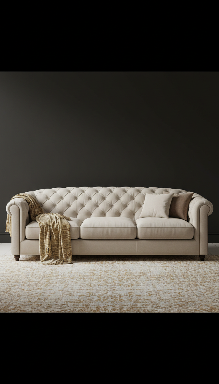 Champagne Veil tufted sofa
