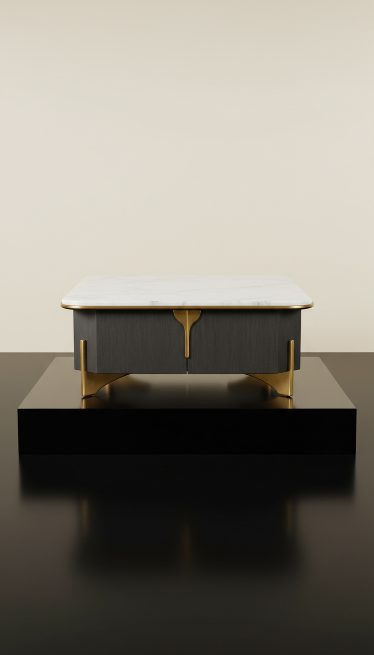 Marble-Topped Coffee Table