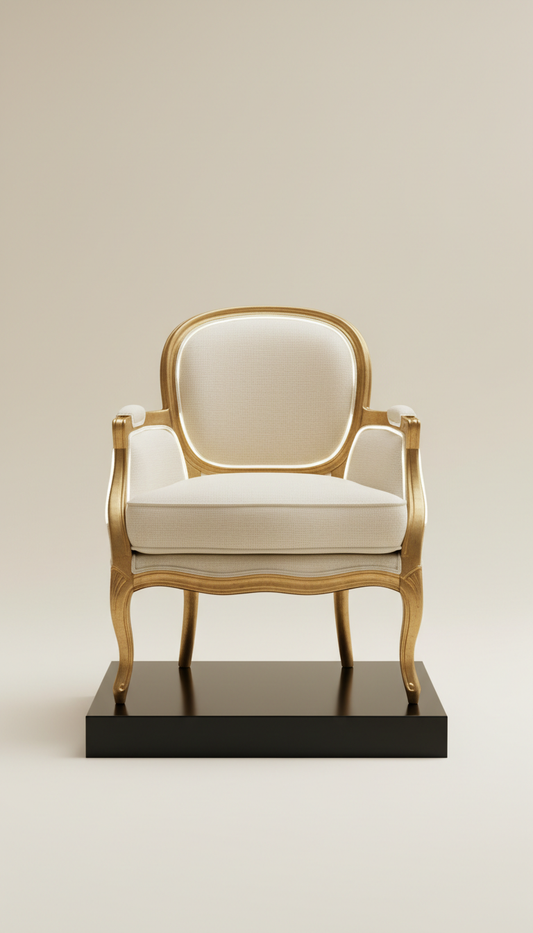 Gold-Accented Accent Chair